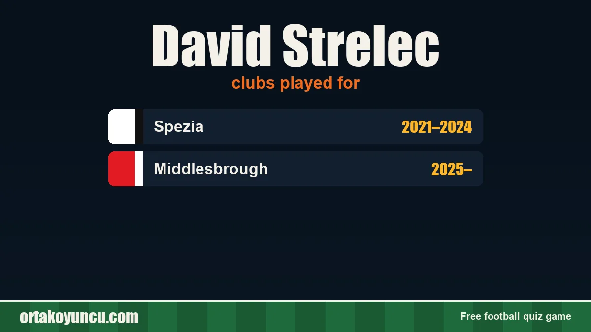 David Strelec: clubs and years