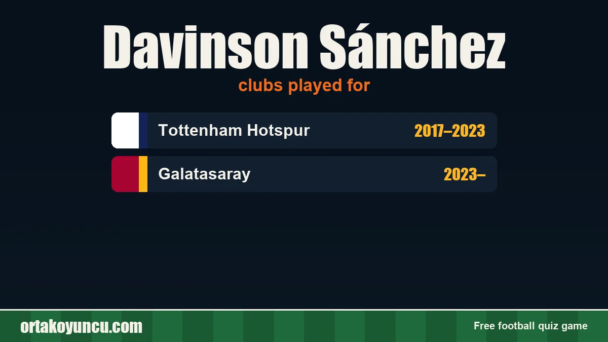 Davinson Sánchez: clubs and years
