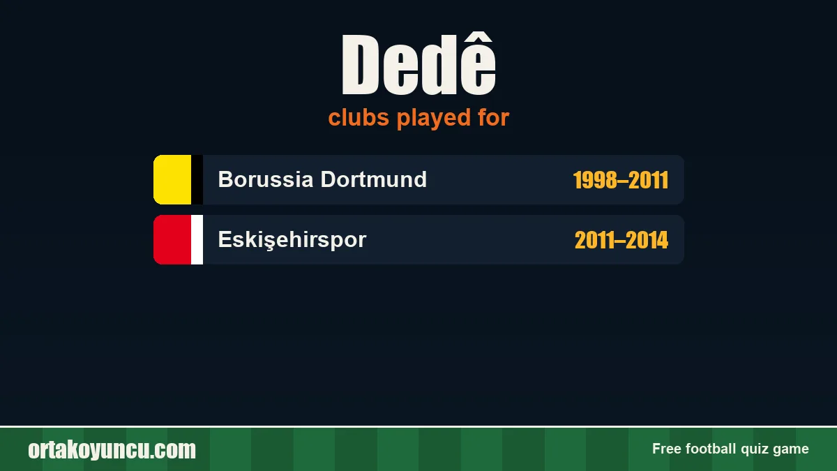 Dedê: clubs and years