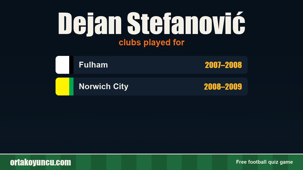 Dejan Stefanović: clubs and years