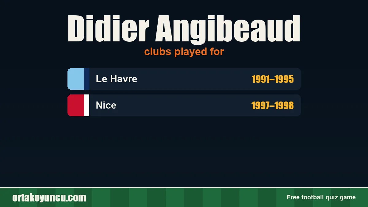 Didier Angibeaud: clubs and years