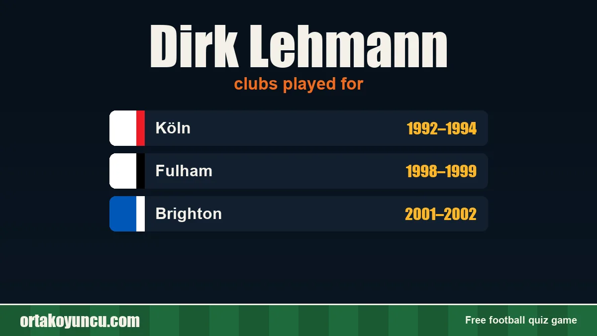 Dirk Lehmann: clubs and years