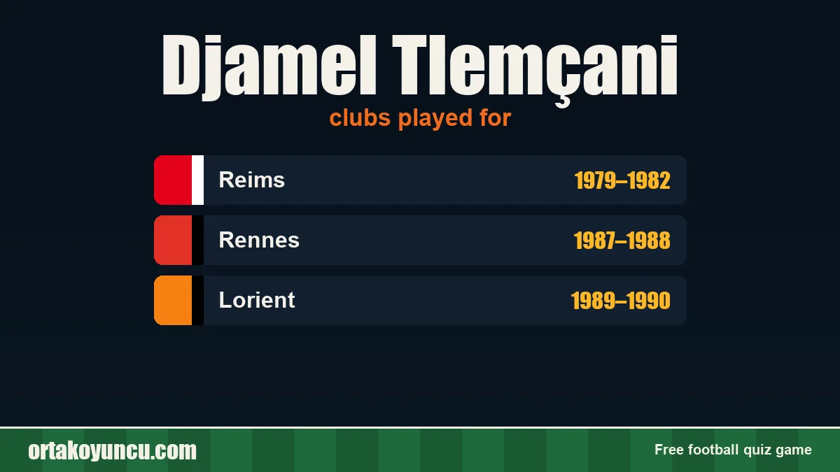 Djamel Tlemçani: clubs and years