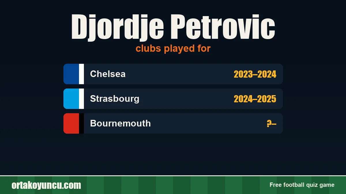 Djordje Petrovic: clubs and years