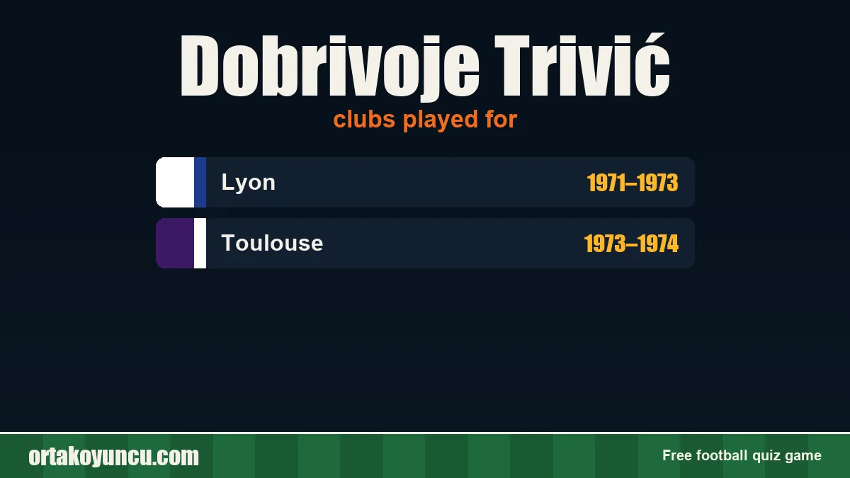 Dobrivoje Trivić: clubs and years