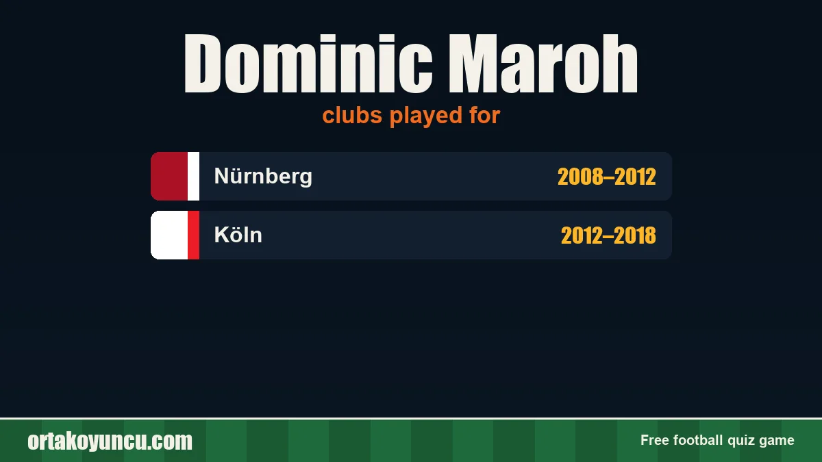 Dominic Maroh: clubs and years