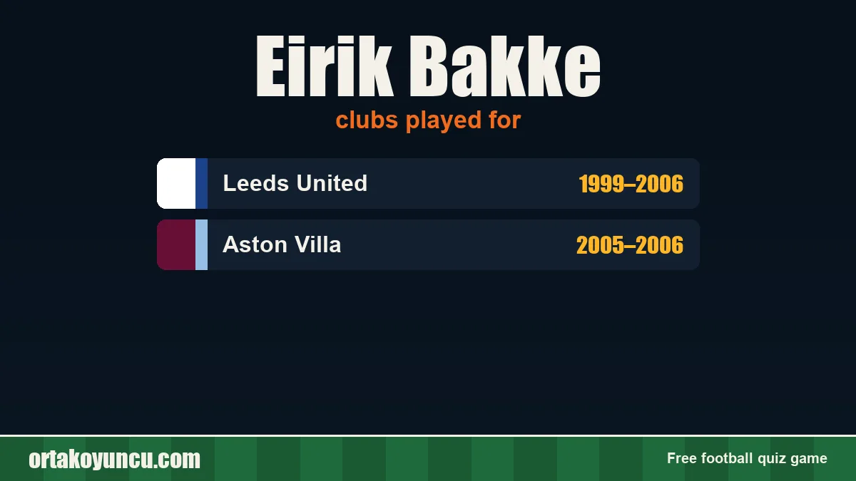 Eirik Bakke: clubs and years
