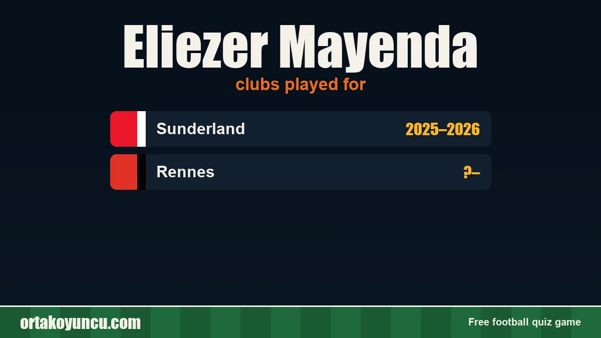 Eliezer Mayenda: clubs and years