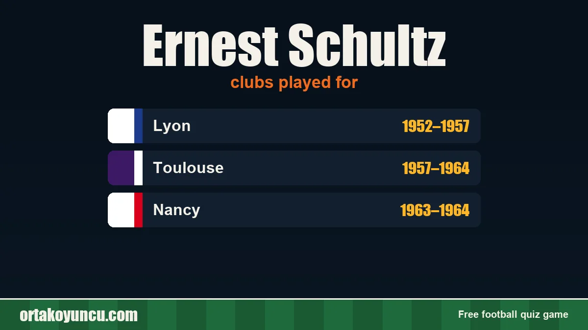 Ernest Schultz: clubs and years