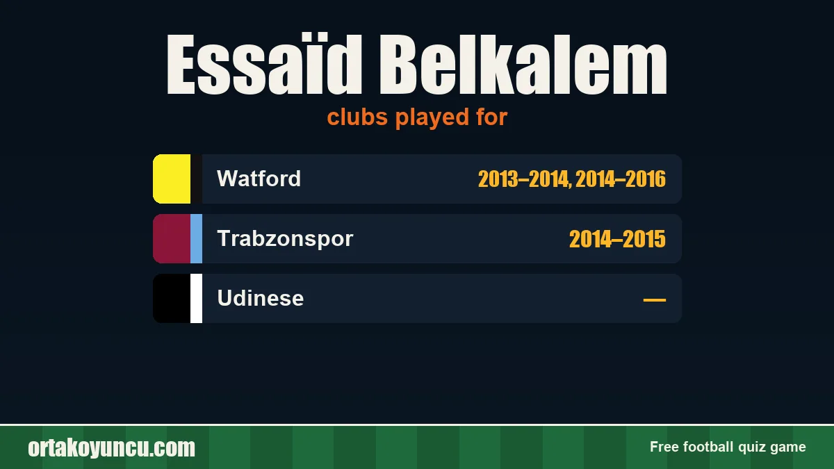 Essaïd Belkalem: clubs and years