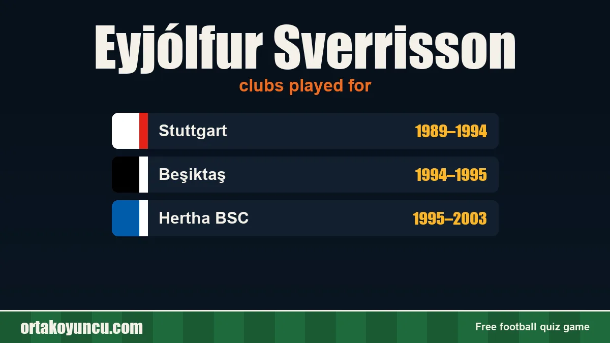 Eyjólfur Sverrisson: clubs and years