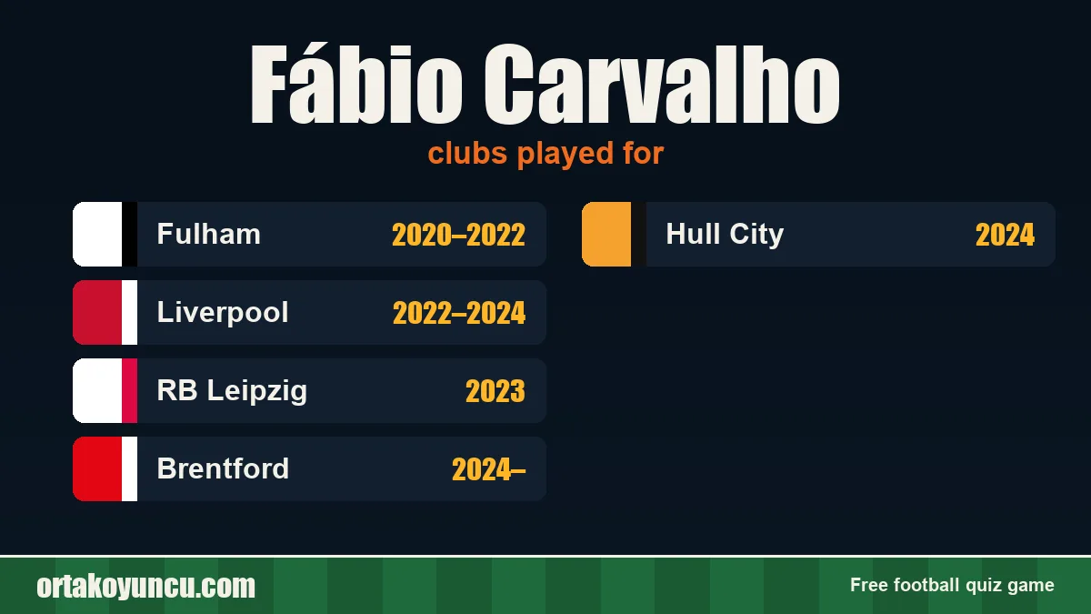 Fábio Carvalho: clubs and years