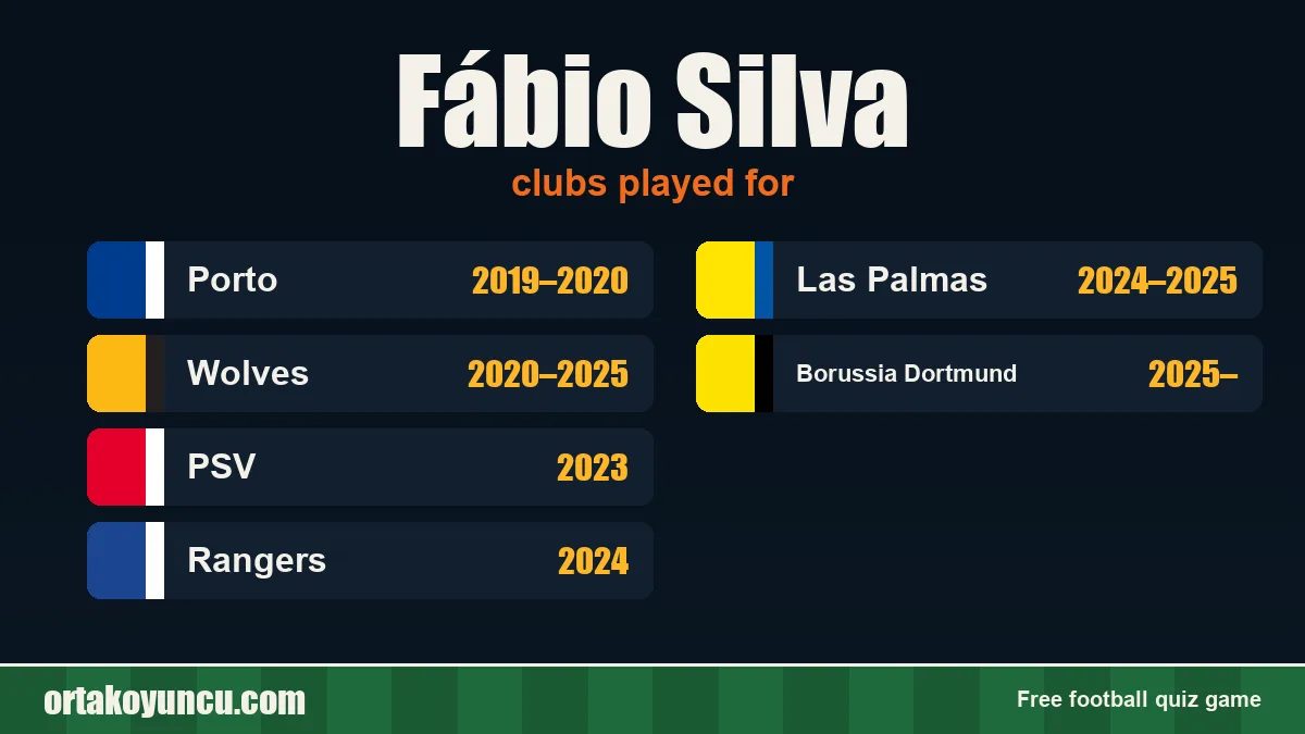 Fábio Silva: clubs and years