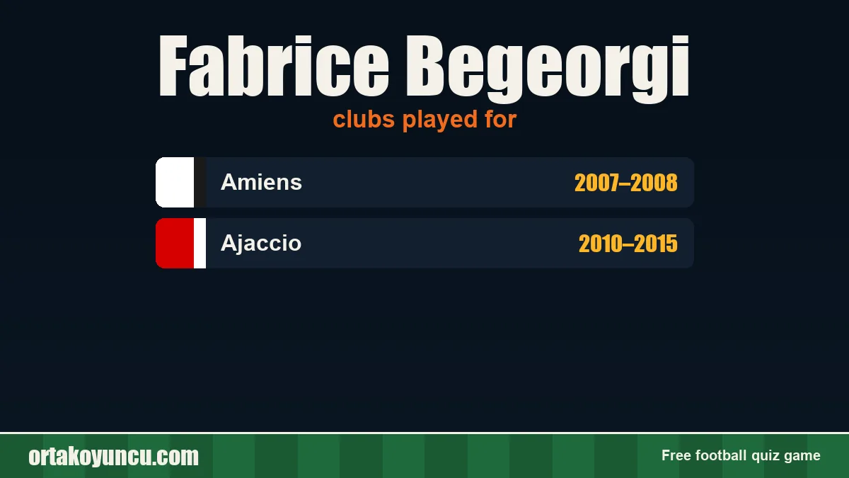 Fabrice Begeorgi: clubs and years