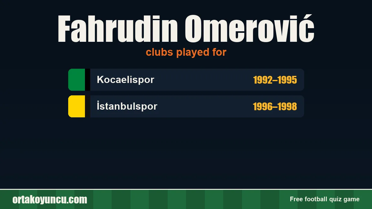 Fahrudin Omerović: clubs and years