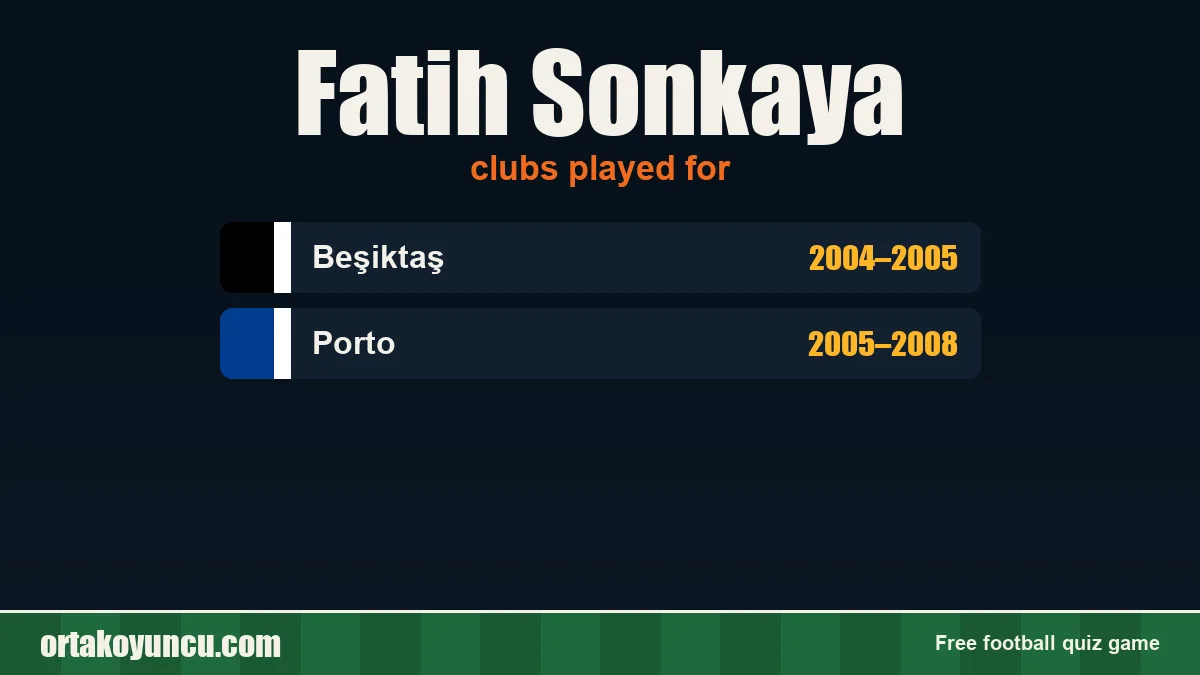 Fatih Sonkaya: clubs and years