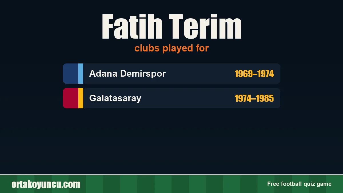 Fatih Terim: clubs and years
