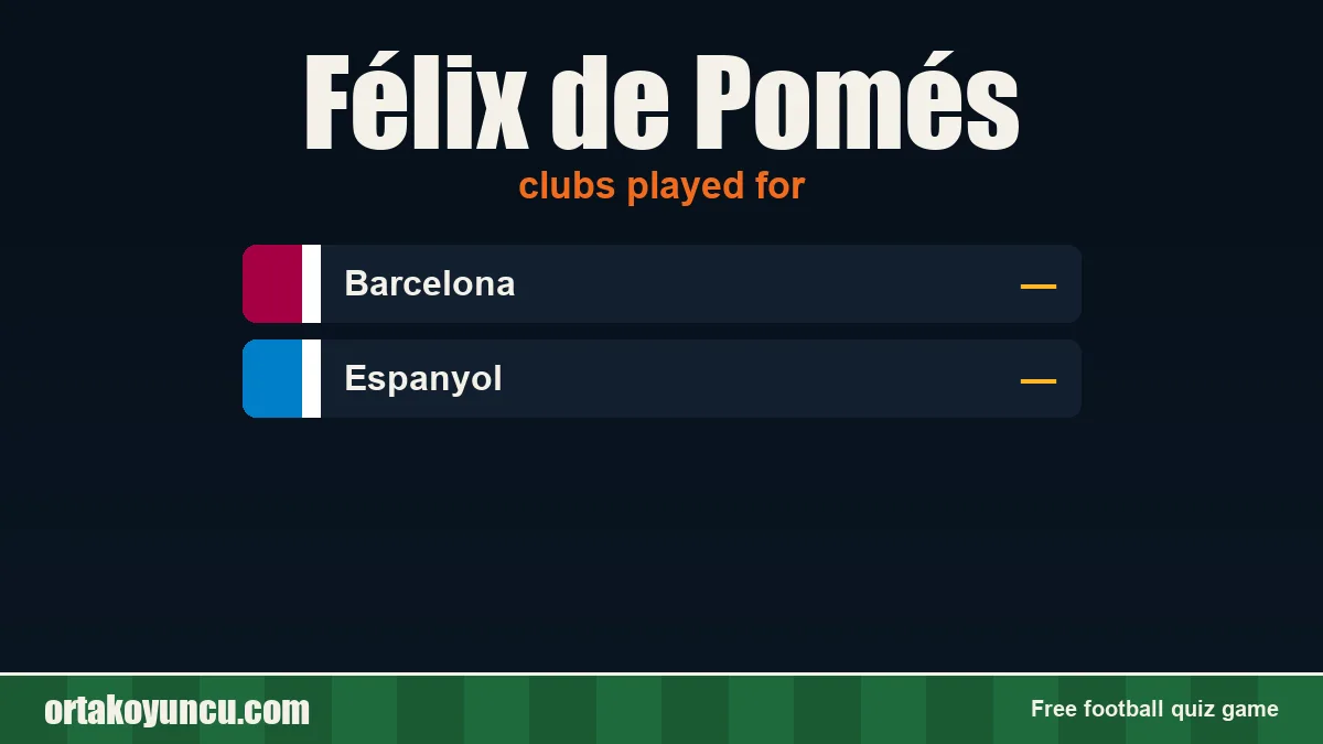 Félix de Pomés: clubs and years