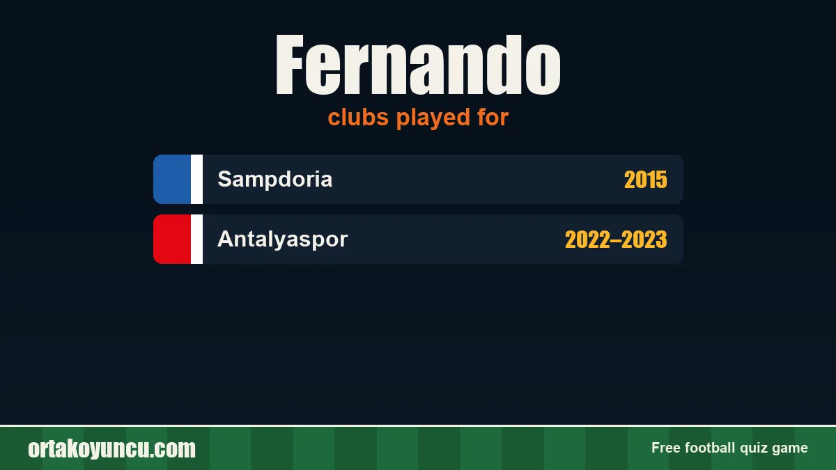 Fernando: clubs and years