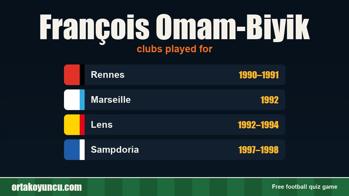 François Omam-Biyik: clubs and years