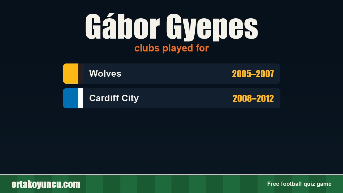 Gábor Gyepes: clubs and years