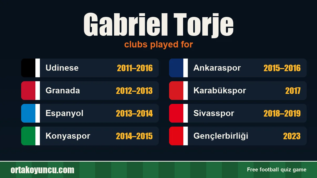 Gabriel Torje: clubs and years