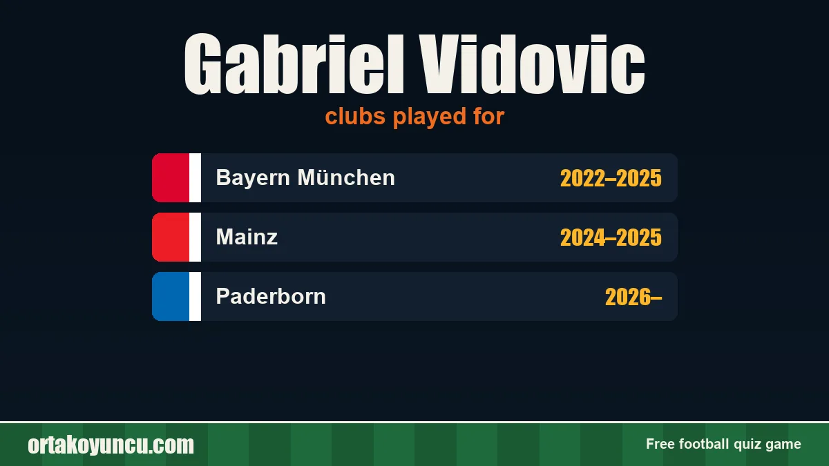 Gabriel Vidovic: clubs and years