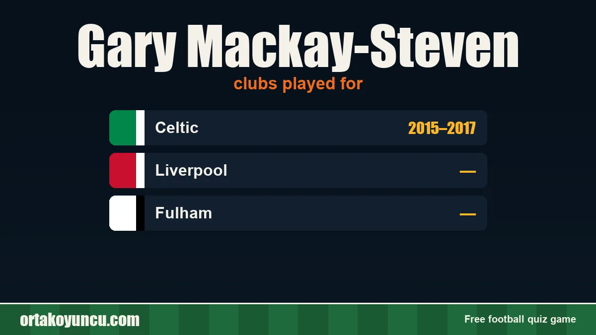 Gary Mackay-Steven: clubs and years