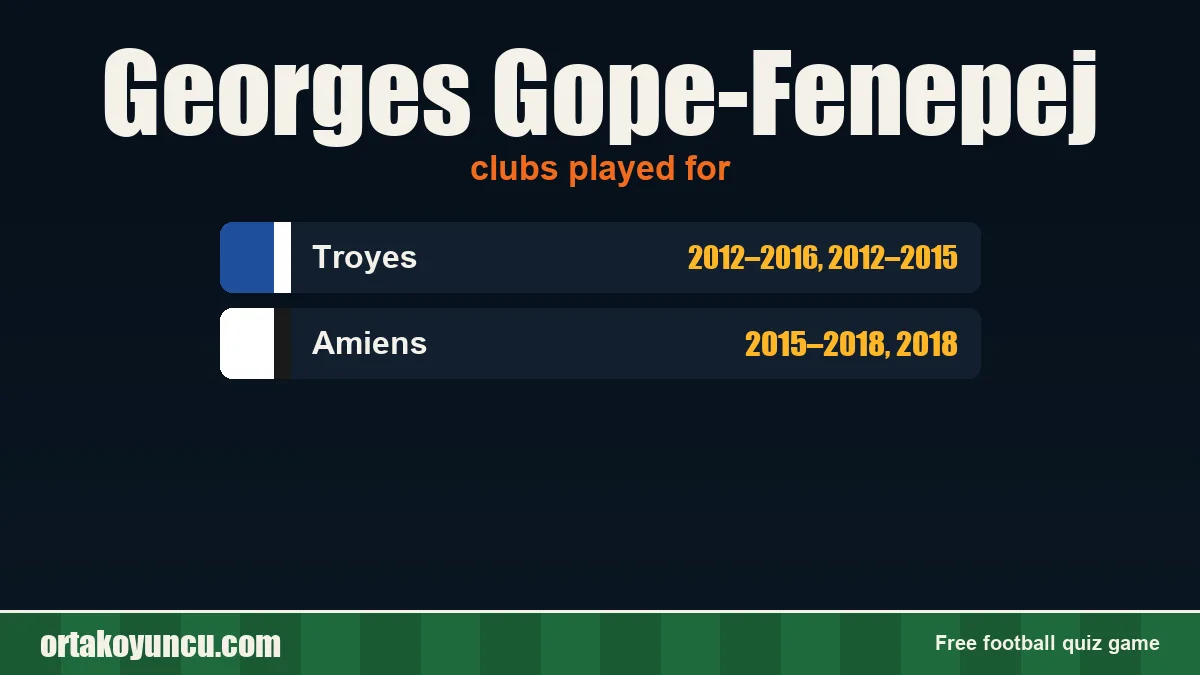 Georges Gope-Fenepej: clubs and years