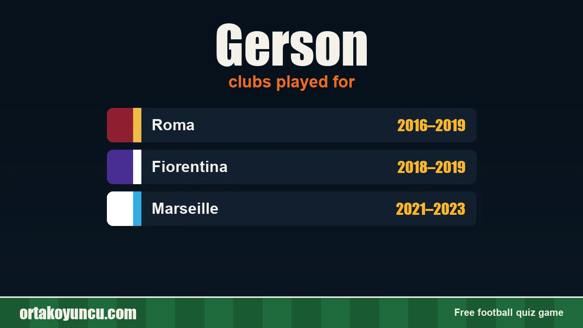 Gerson: clubs and years