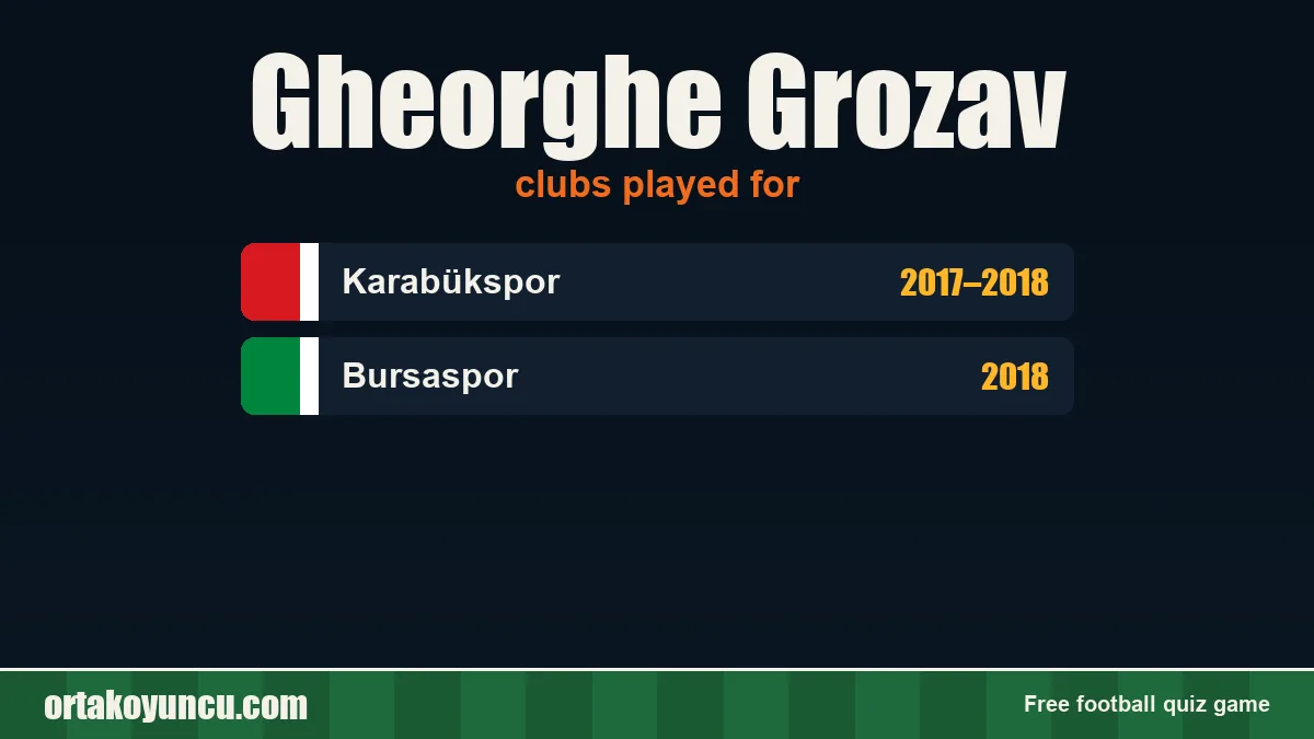 Gheorghe Grozav: clubs and years