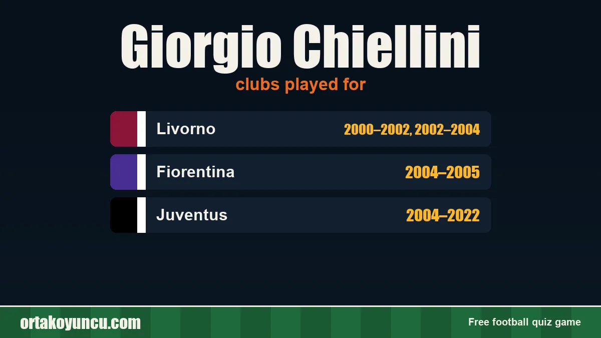 Giorgio Chiellini: clubs and years