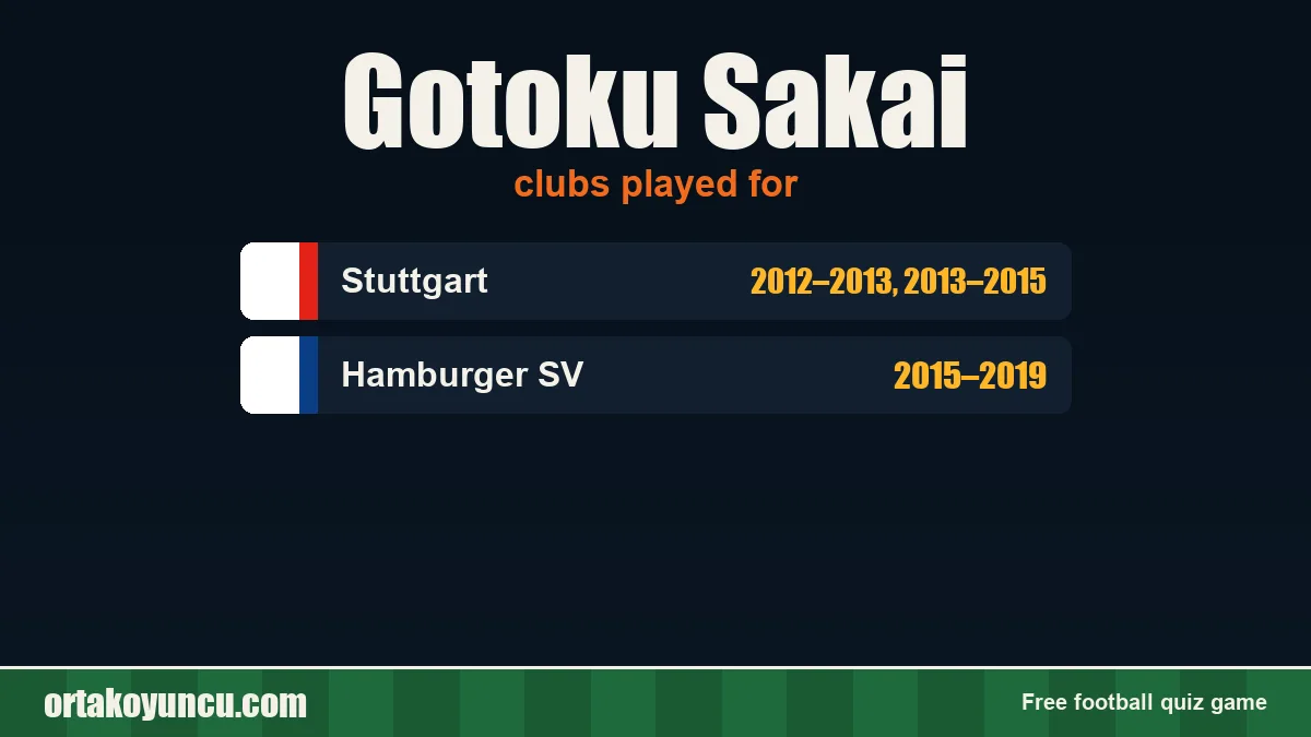 Gotoku Sakai: clubs and years