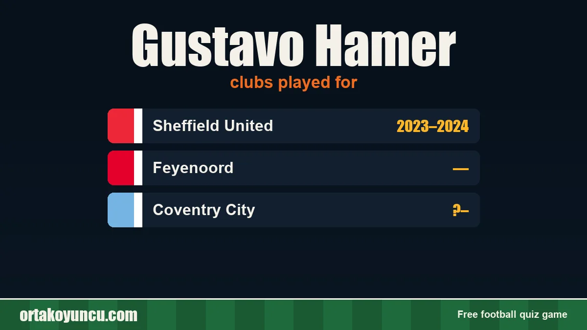 Gustavo Hamer: clubs and years