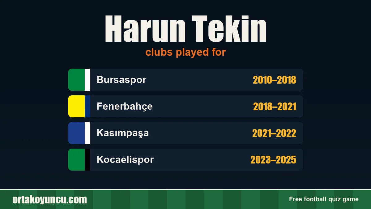 Harun Tekin: clubs and years