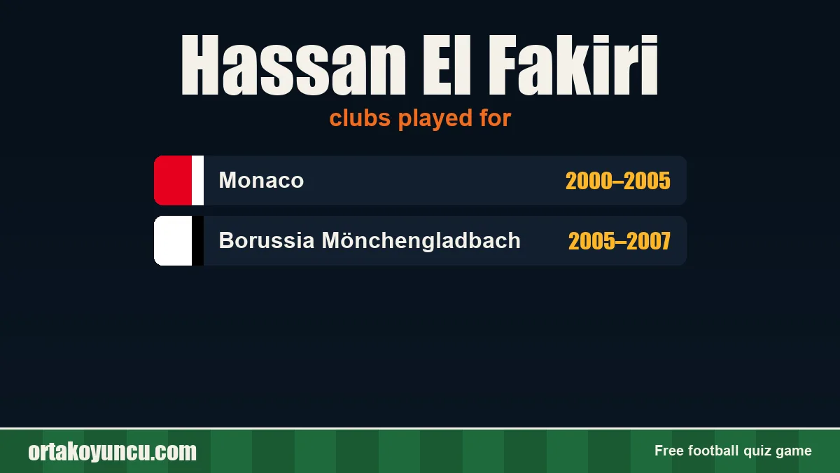 Hassan El Fakiri: clubs and years