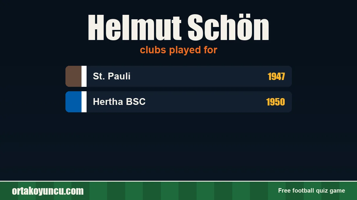 Helmut Schön: clubs and years