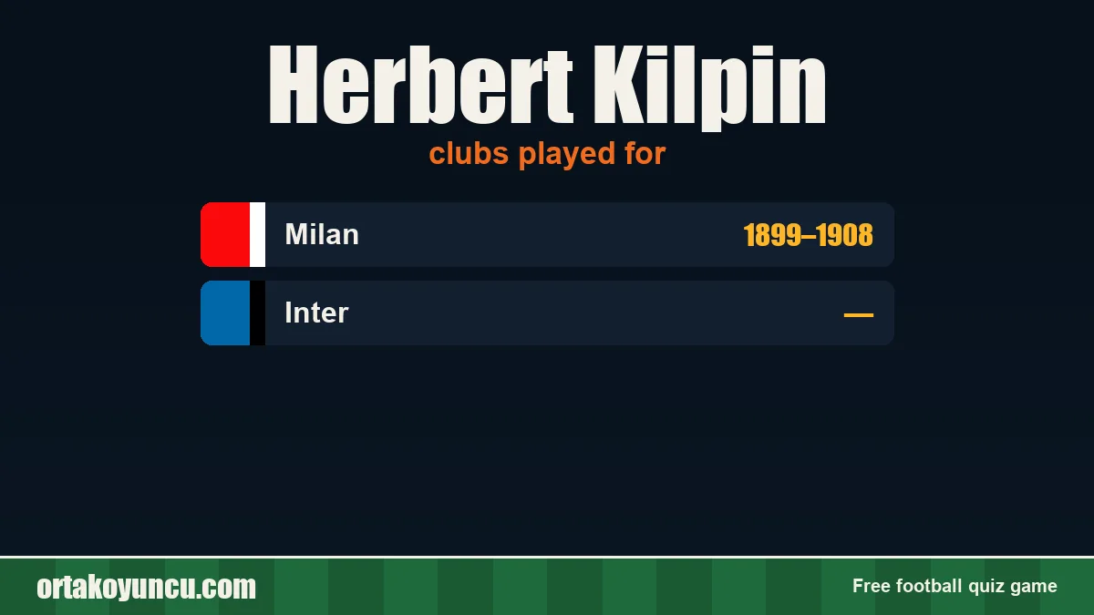 Herbert Kilpin: clubs and years