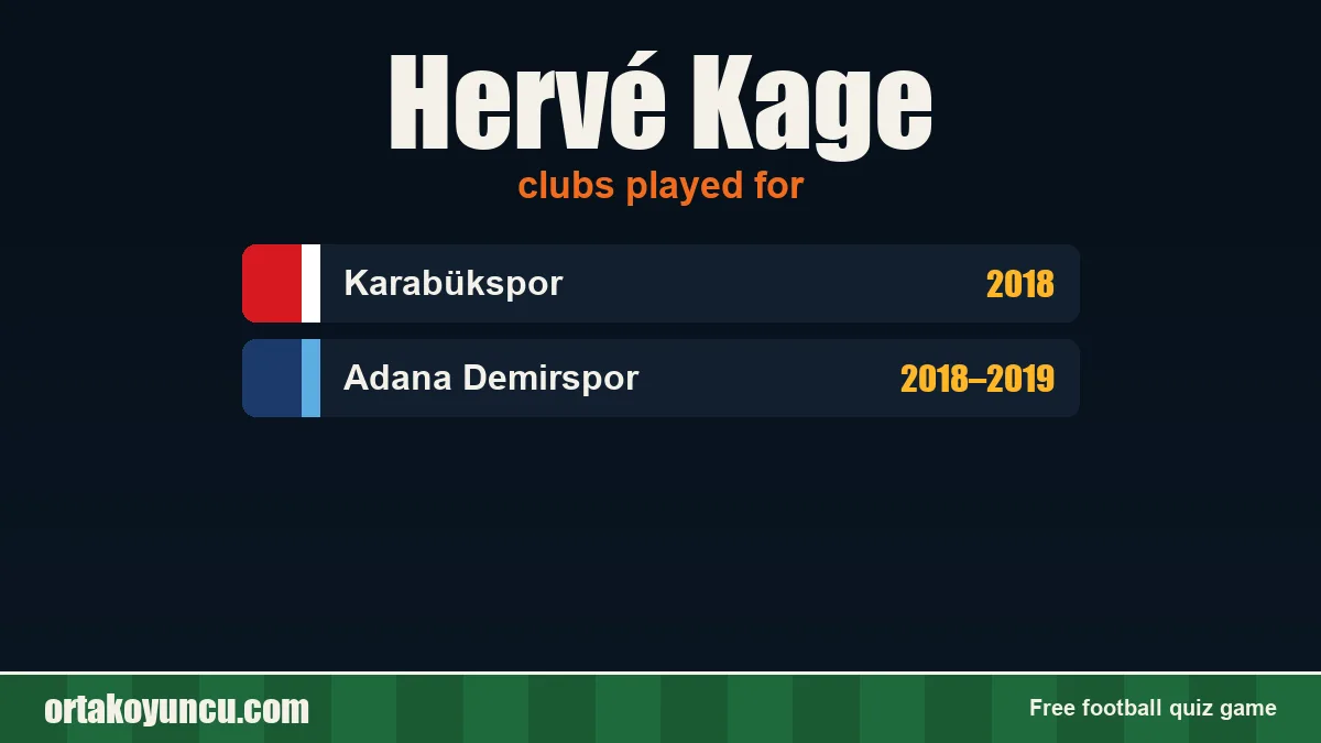 Hervé Kage: clubs and years