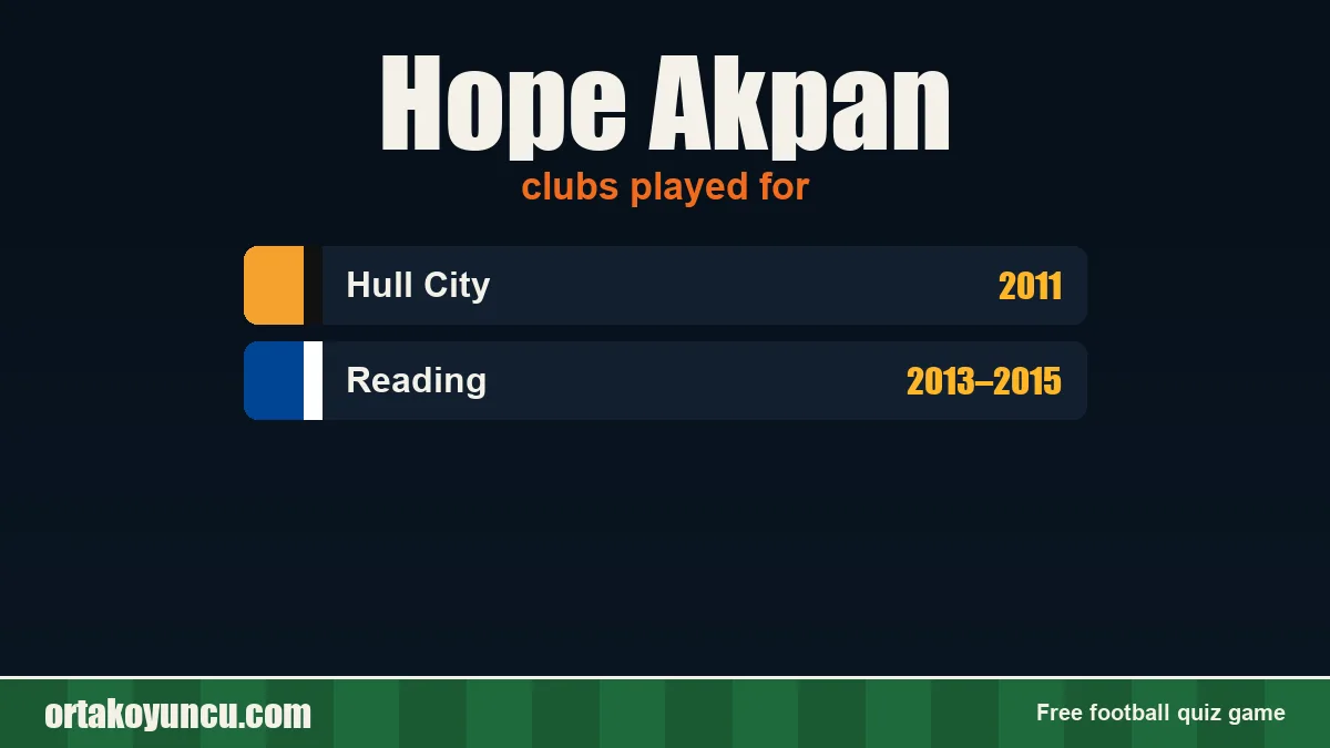 Hope Akpan: clubs and years