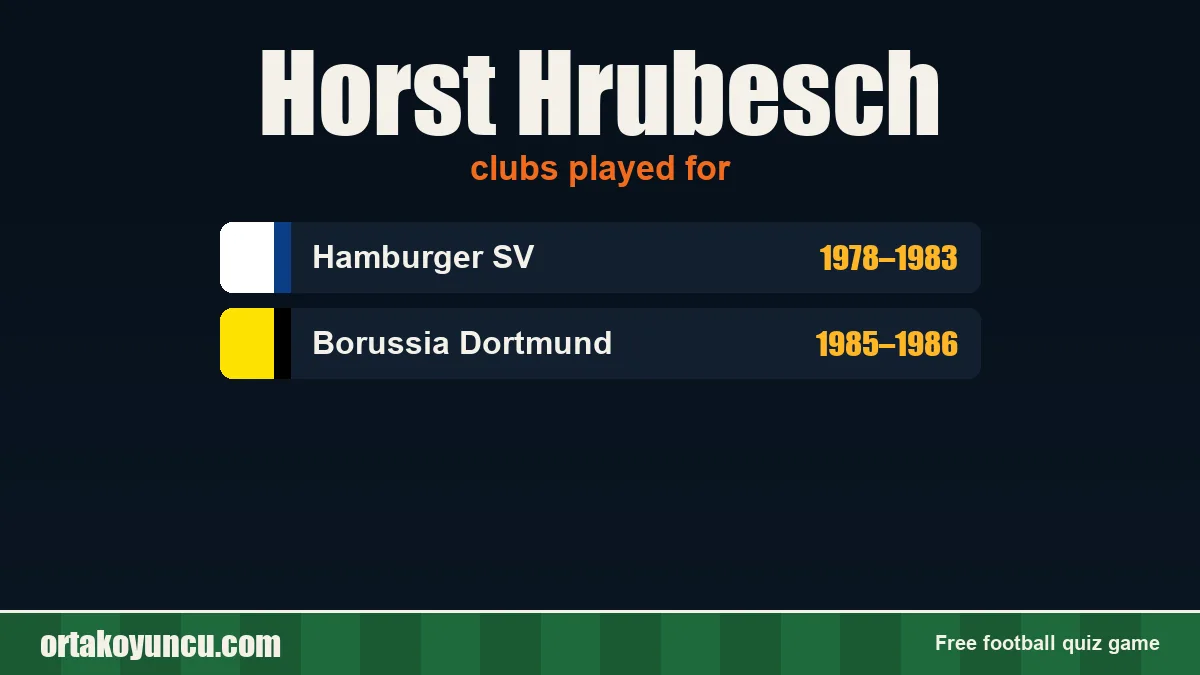 Horst Hrubesch: clubs and years