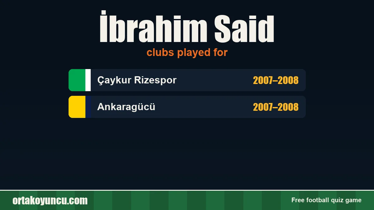 İbrahim Said: clubs and years