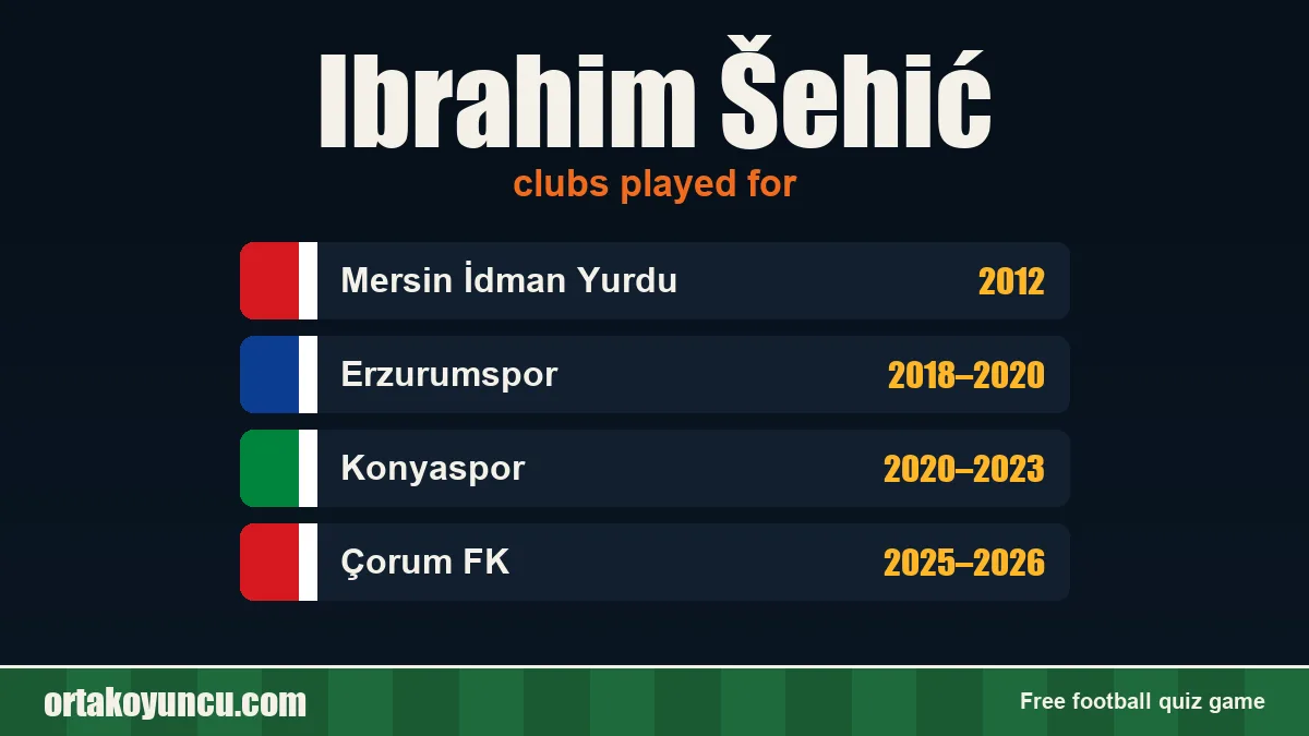 Ibrahim Šehić: clubs and years