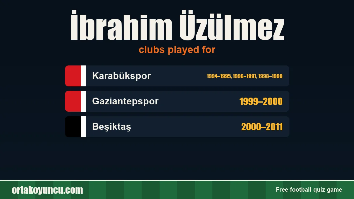 İbrahim Üzülmez: clubs and years