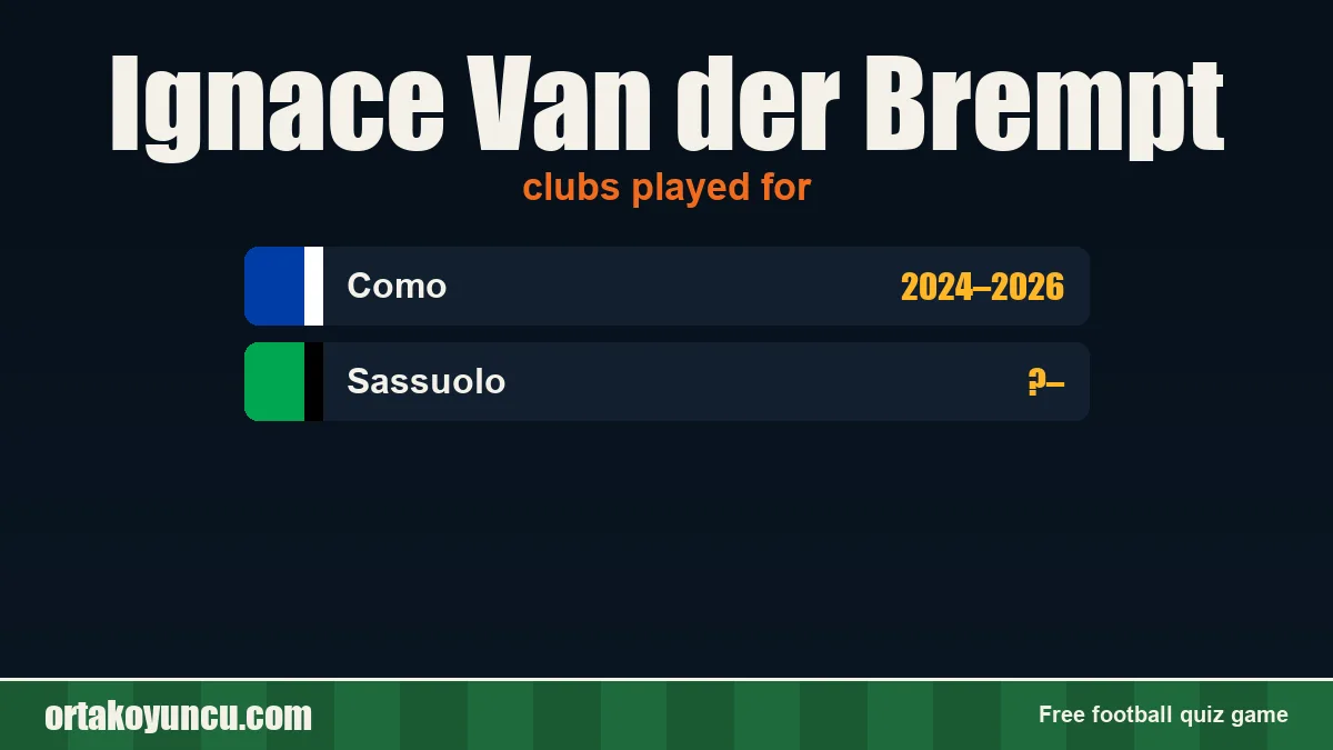 Ignace Van der Brempt: clubs and years