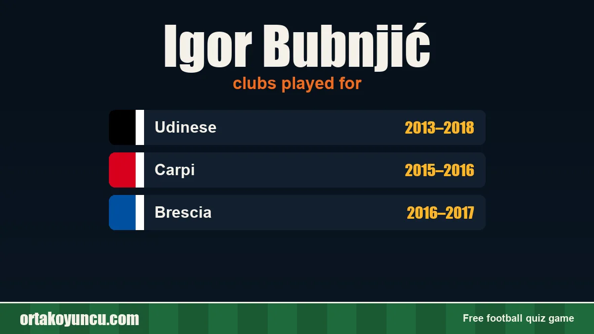 Igor Bubnjić: clubs and years