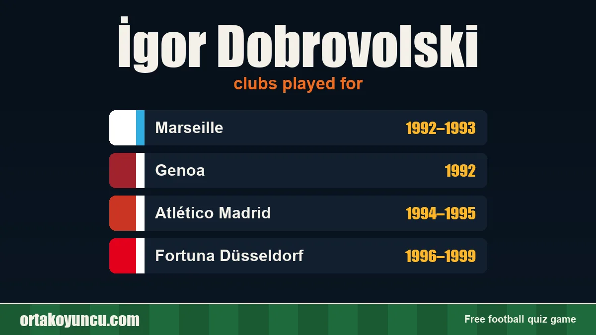 İgor Dobrovolski: clubs and years