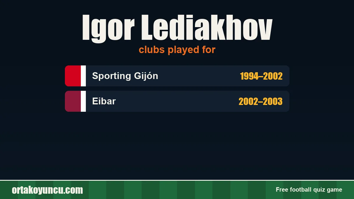 Igor Lediakhov: clubs and years