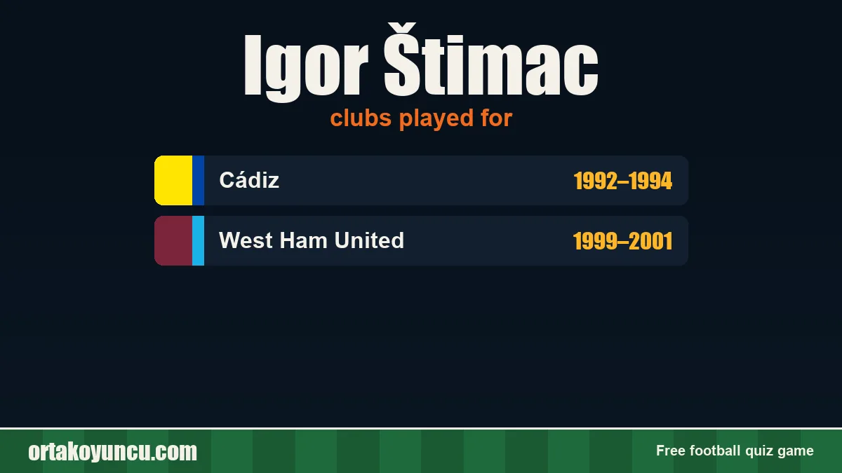 Igor Štimac: clubs and years
