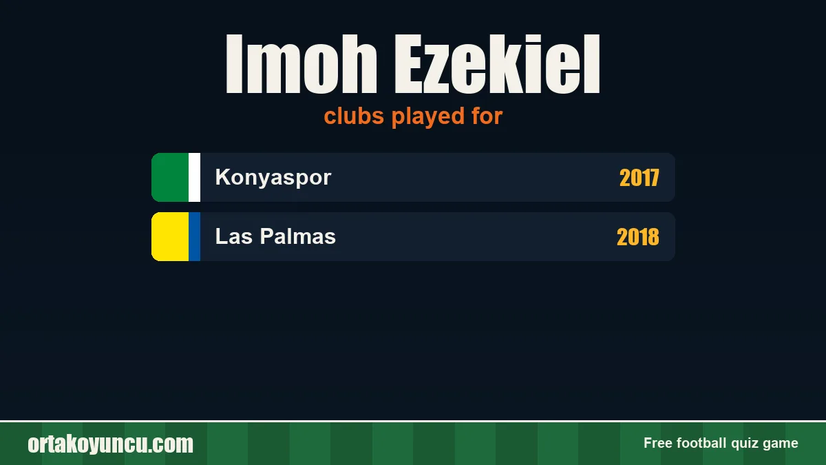 Imoh Ezekiel: clubs and years